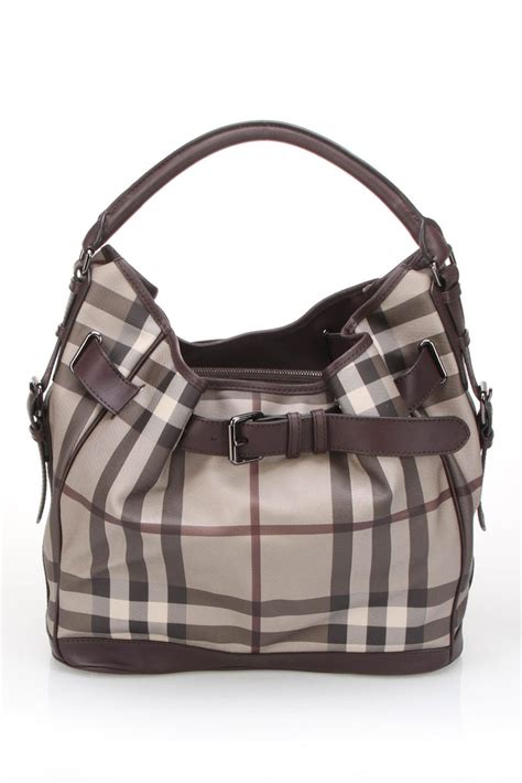 burberry medium smoked check hobo bag|Burberry over the shoulder bags.